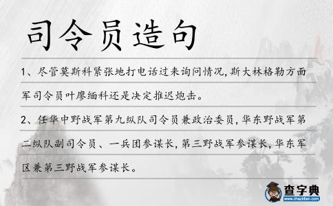司令員造句