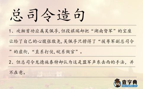 總司令造句
