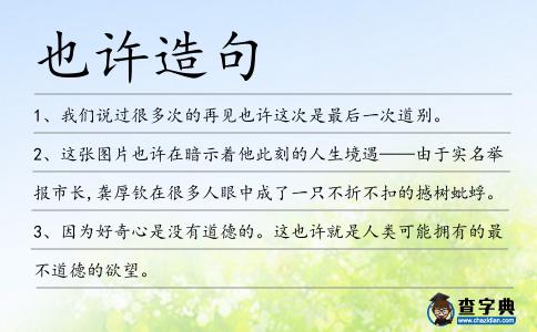 也許造句
