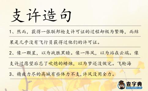 支許造句