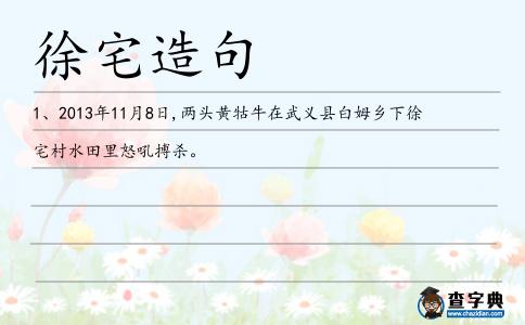 徐宅造句