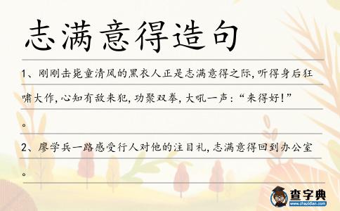 志滿意得造句