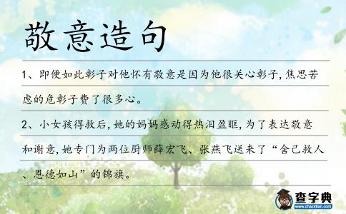 敬意造句