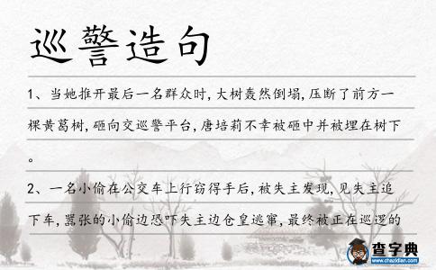 巡警造句