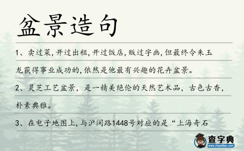 盆景造句