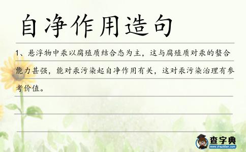自凈作用造句