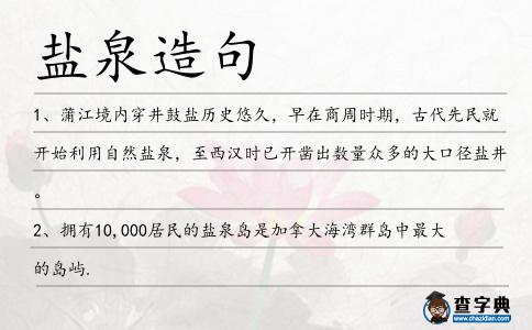 鹽泉造句