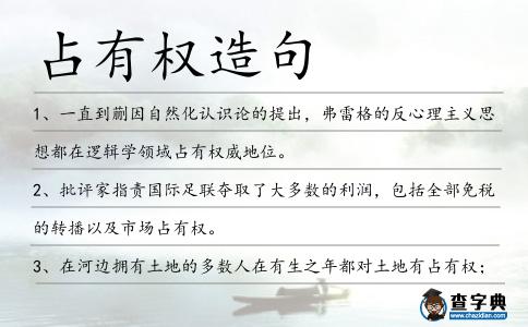 占有權(quán)造句