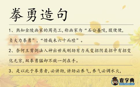 拳勇造句