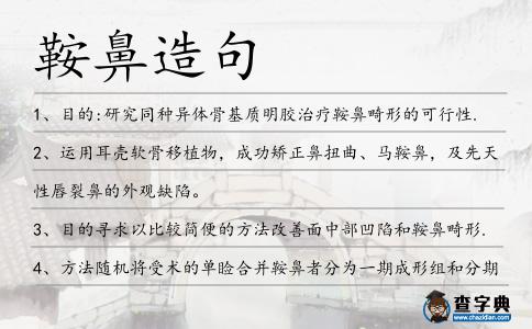 鞍鼻造句