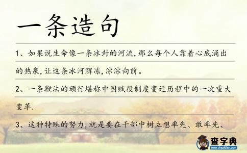 一條造句