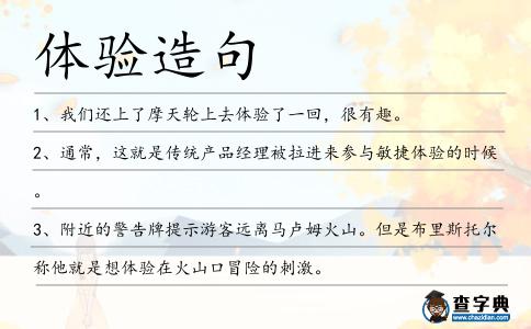 體驗造句