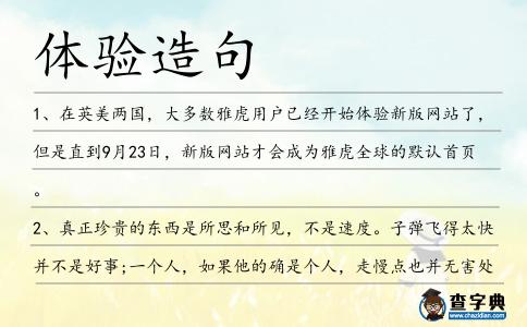體驗造句