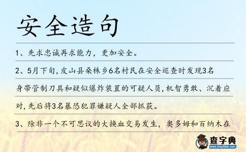 安全造句