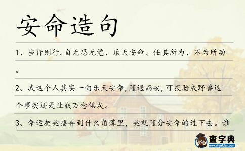 安命造句