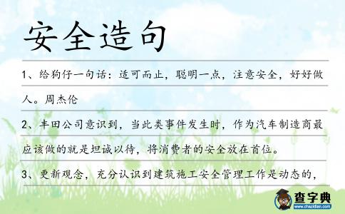 安全造句