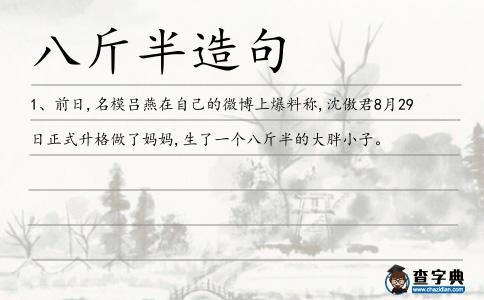 八斤半造句