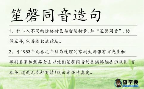 笙磬同音造句