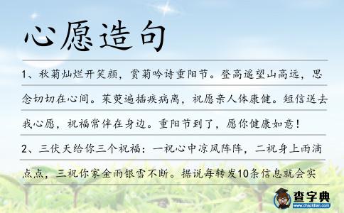 心愿造句