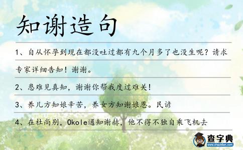 知謝造句
