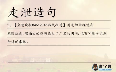 走泄造句