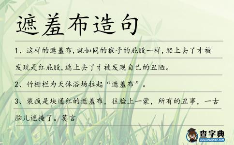 遮羞布造句