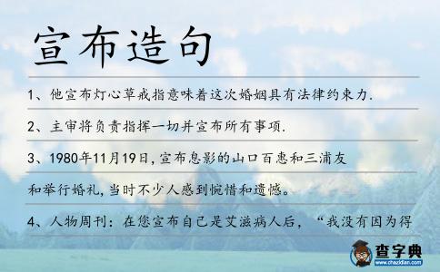 宣布造句