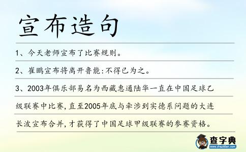 宣布造句