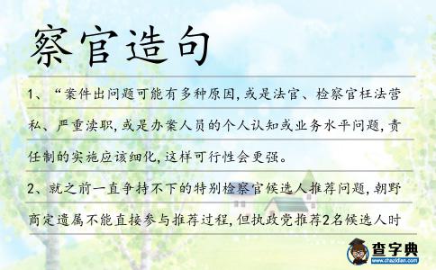 察官造句