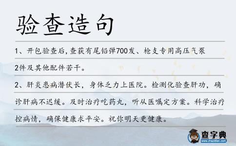 驗查造句