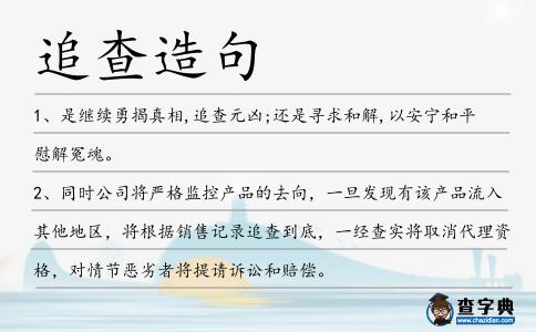 追查造句