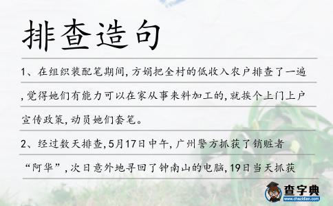 排查造句