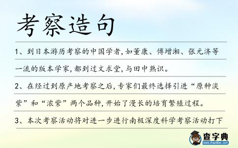 考察造句
