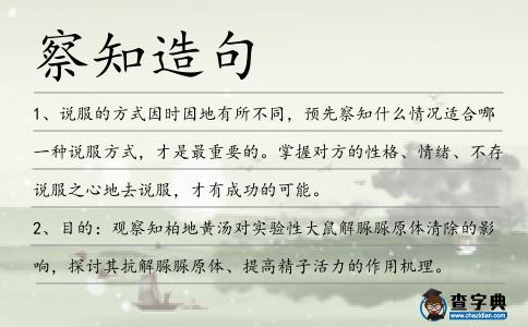 察知造句