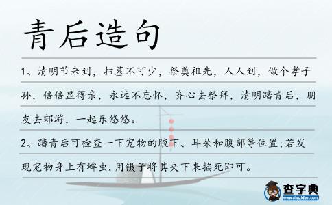 青后造句