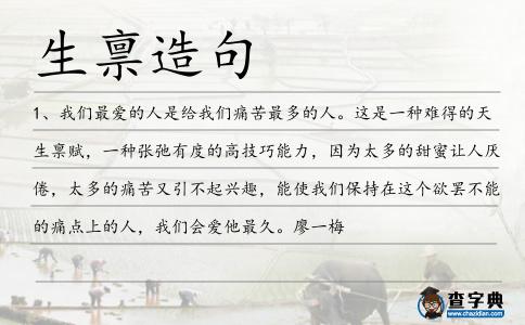 生稟造句