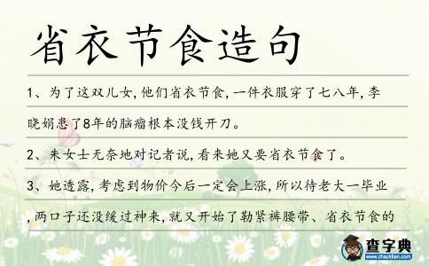 省衣節食造句