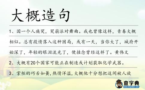 大概造句