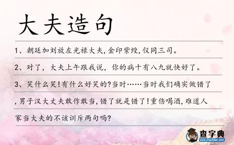 大夫造句