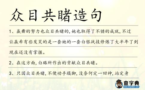 眾目共睹造句