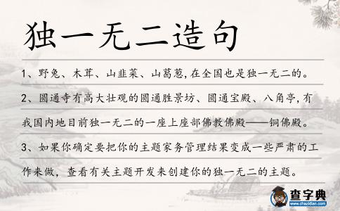 獨一無二造句
