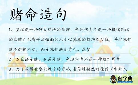 賭命造句