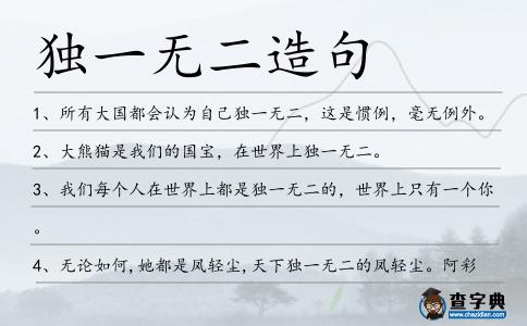 獨一無二造句