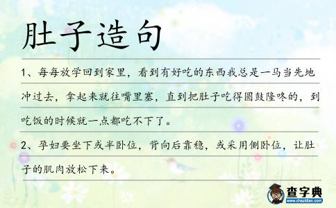 肚子造句