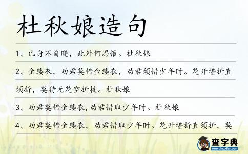 杜秋娘造句