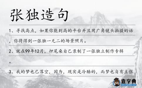 張獨造句