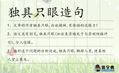 獨具只眼造句