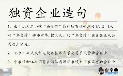 獨資企業造句