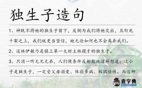 獨生子造句