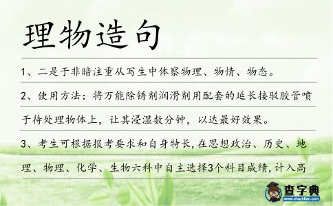 理物造句